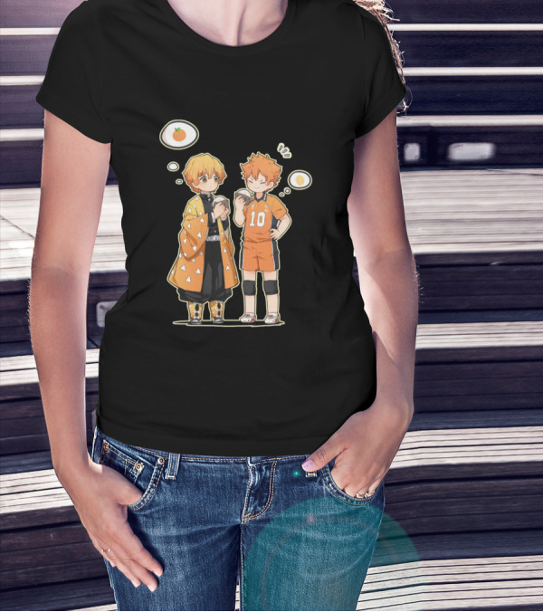 Agatsuma Zenitsu X Hinata Shoyo Dreaming Of Onigiri And Oranges T-Shirt