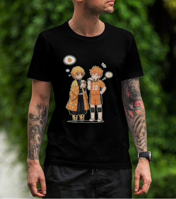 Agatsuma Zenitsu X Hinata Shoyo Dreaming Of Onigiri And Oranges T-Shirt