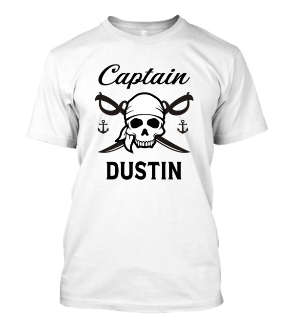Captain Dustin Pirate Skull Bandana Anchors T-Shirt