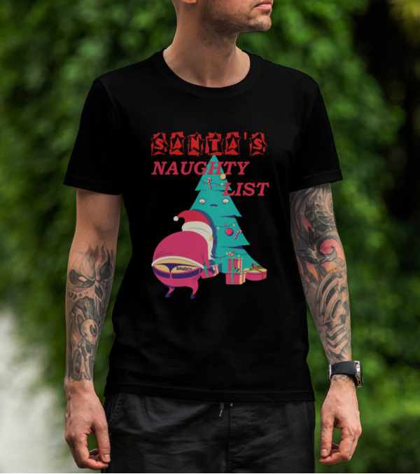 Santas Naughty List Christmas Humor Tree T-Shirt
