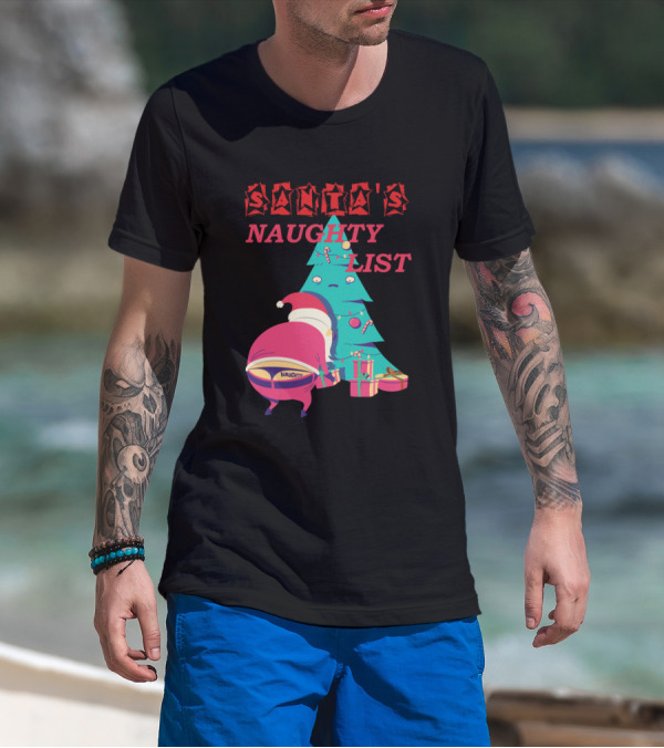 Santas Naughty List Christmas Humor Tree T-Shirt
