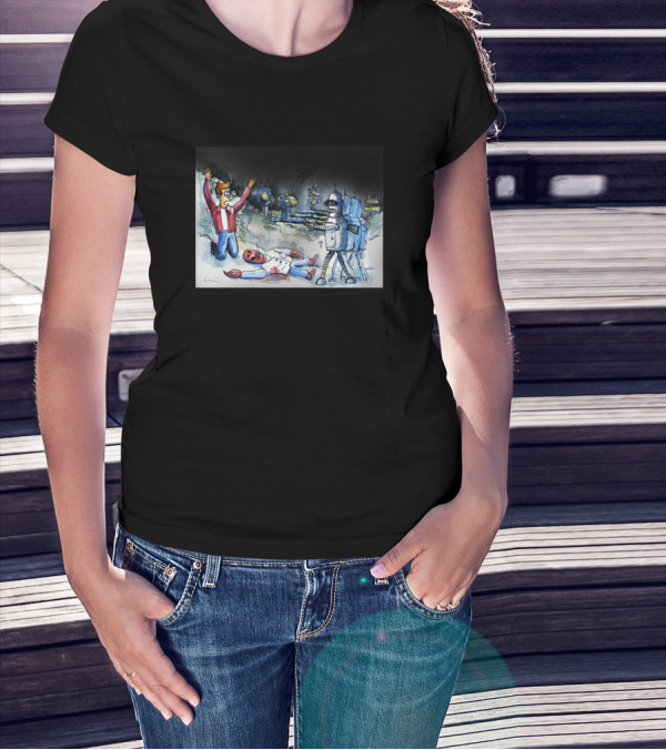 The Third Of May 3050 Futuristic Robot Confrontation T-Shirt