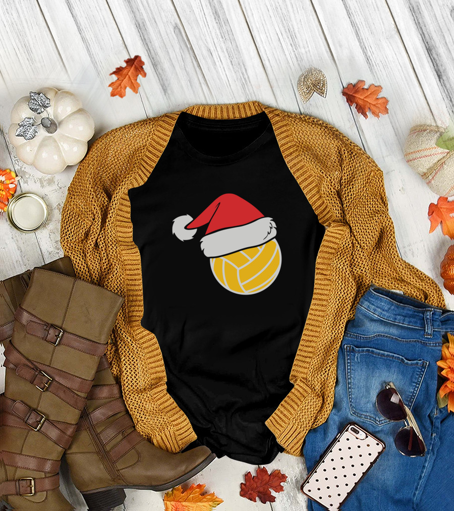 Volleyball Santa Hat Holiday Sports T-Shirt
