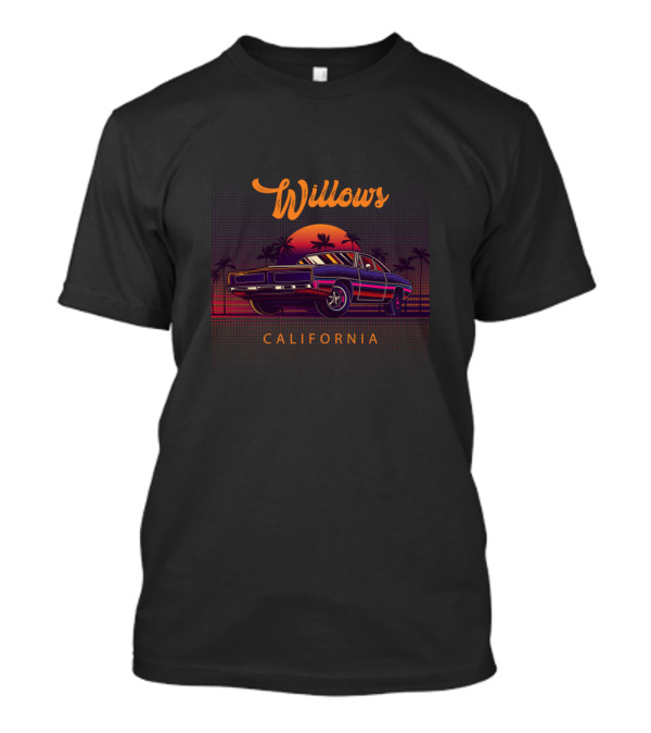 Willows California Vintage Muscle Car Sunset Retro Look T-Shirt
