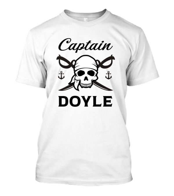Captain Doyle Skull And Crossed Swords With Anchors T-Shirt