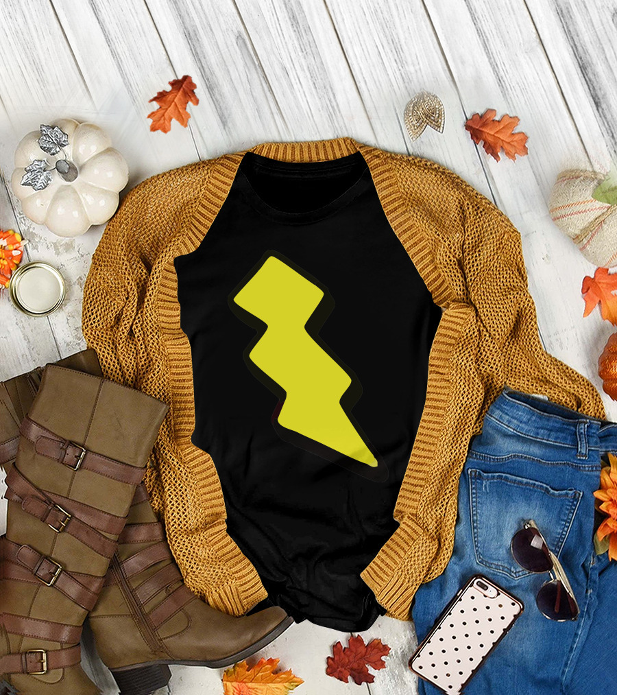 Bolt Lightning Flash Icon Symbol Yellow Black T-Shirt