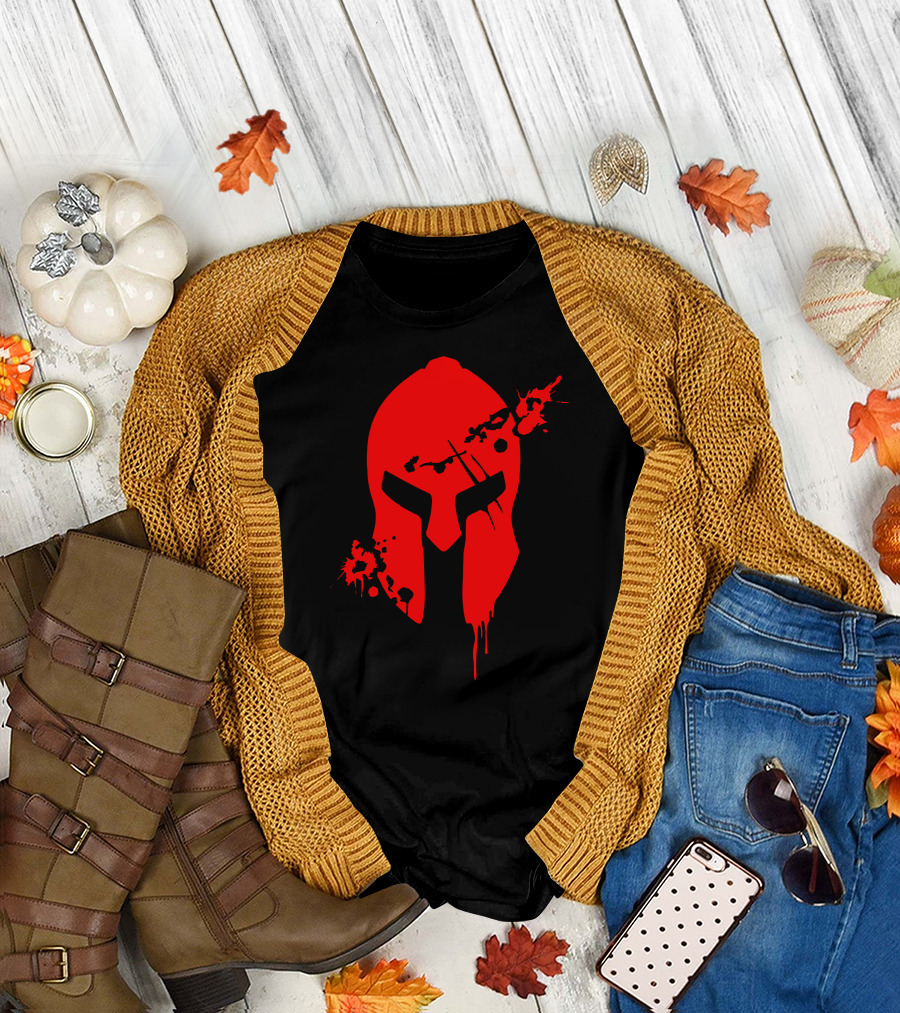 Bullshirt Spartan Helmet with Red Splatter T-Shirt