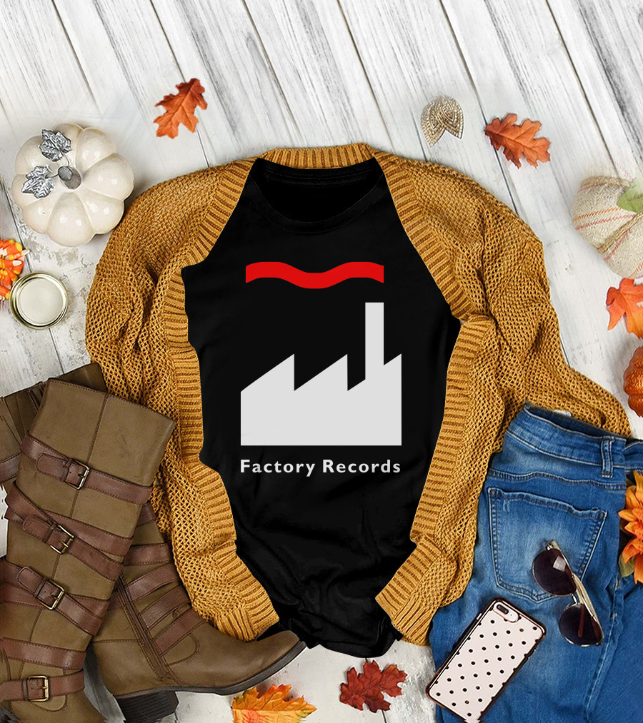 Factory Records Logo Classic Red Wave Factory T-Shirt