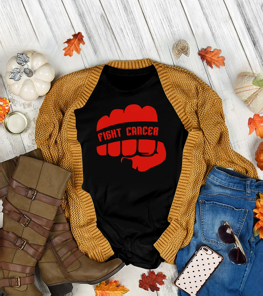 Fist of Strength Fight Cancer Power T-Shirt