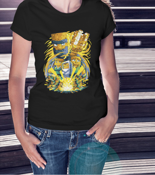 Follow The Friar Minecraft Pixel Art Explosion T-Shirt
