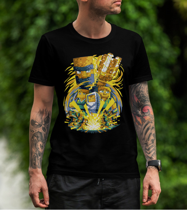 Follow The Friar Minecraft Pixel Art Explosion T-Shirt