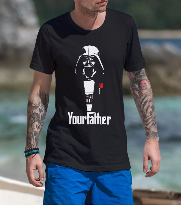 Your Father Funny Star Wars Godfather Parody Vader T-Shirt