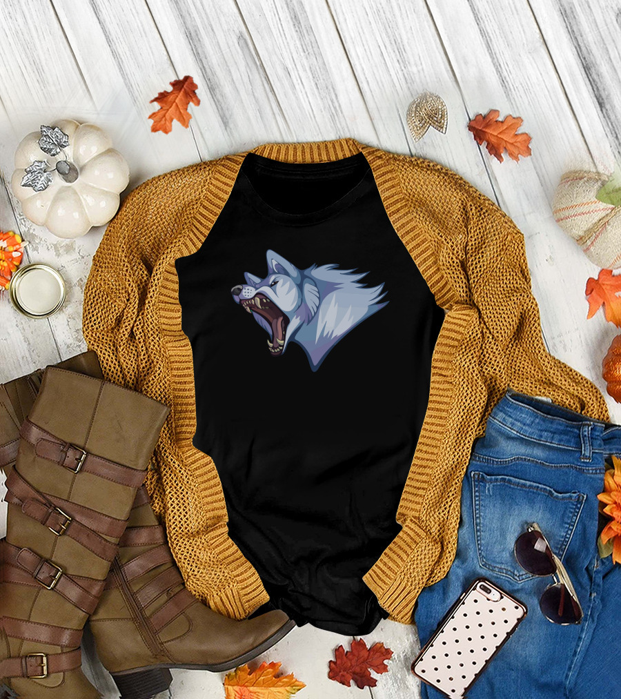 Ginga Densetsu Weed Orion Bella Fierce Wolf Head T-Shirt