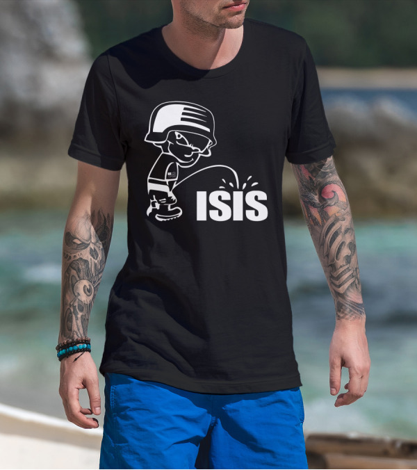 Peeing Soldier Icon Defying ISIS T-Shirt