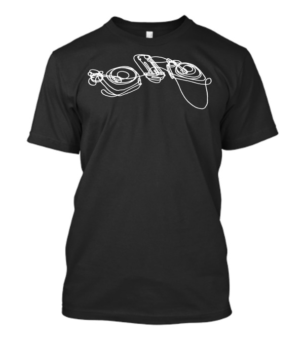 Turntable Line Art DJ Equipment T-Shirt