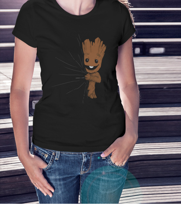 Hidden Groot Peeking Out T-Shirt