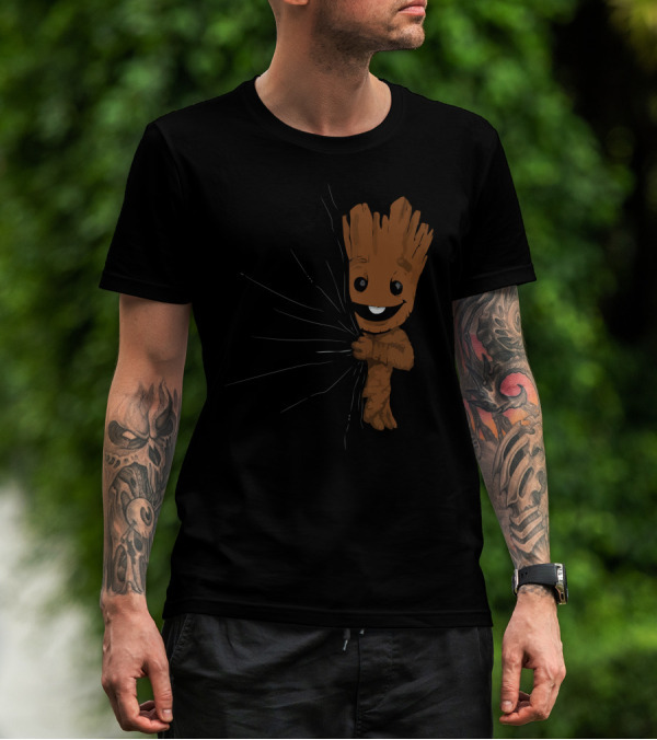 Hidden Groot Peeking Out T-Shirt
