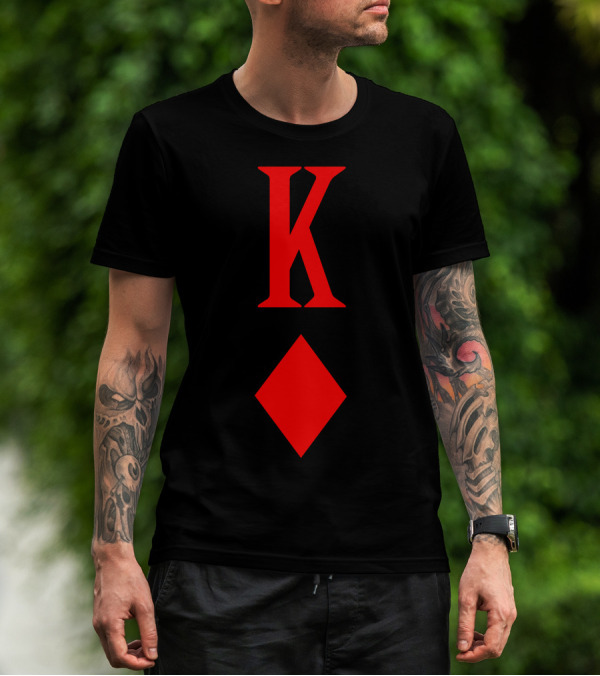 K Red Diamond Playing Card Queen King Of Diamonds T-Shirt