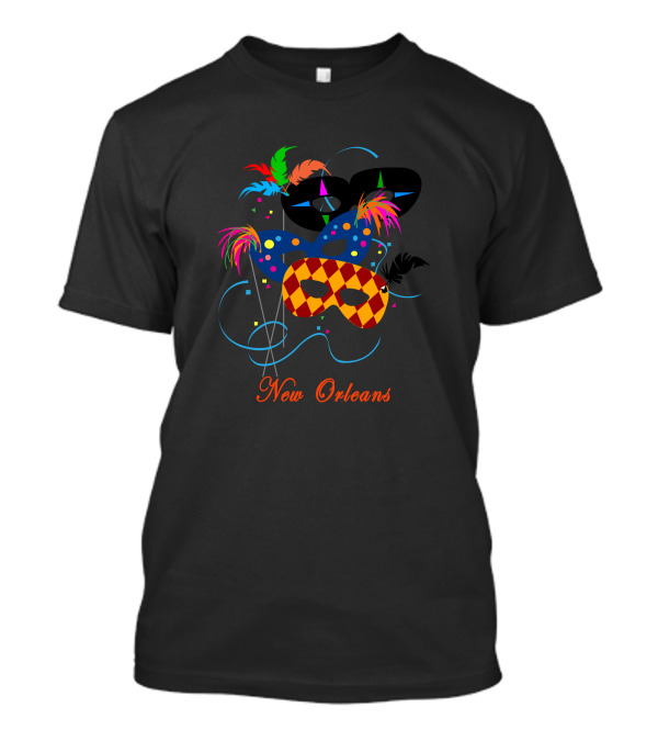 Mardi Gras Masks New Orleans Feathers T-Shirt