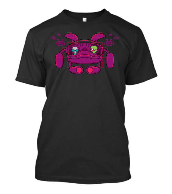 Invader Zim And Space Invaders Mashup Robo Helmet T-Shirt