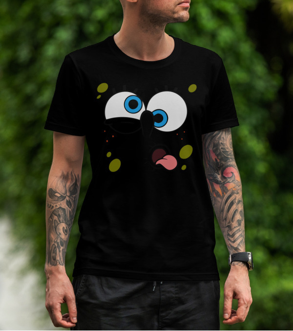 SpongeBob Funny Face Expression With Tongue And Big Eyes T-Shirt