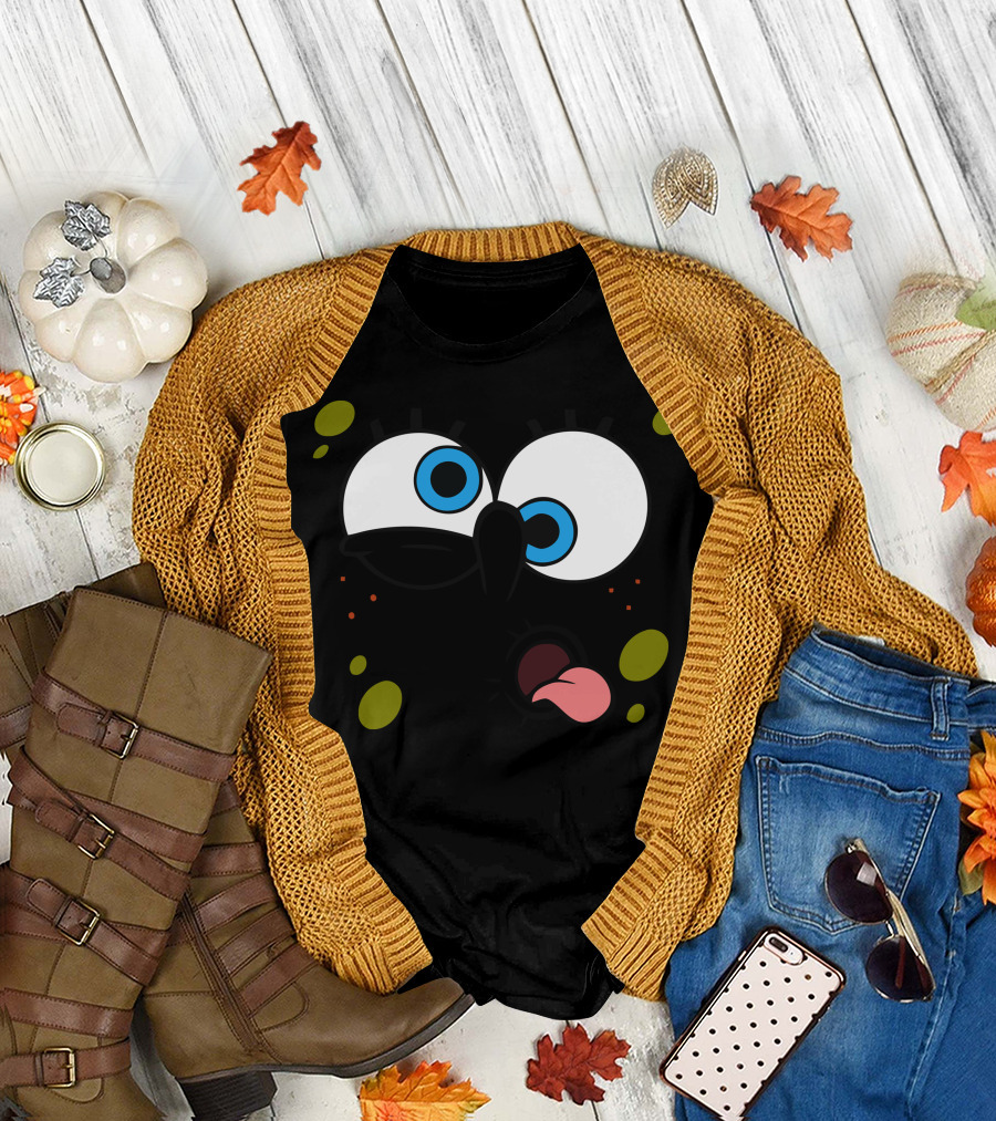 SpongeBob Funny Face Expression with Tongue and Big Eyes T-Shirt