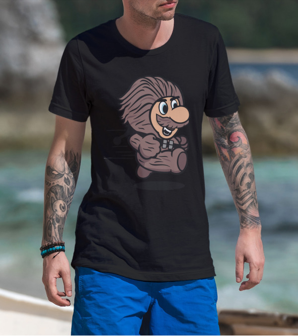 Speedy Tawookie Suit Mario Chewbacca Mashup T-Shirt