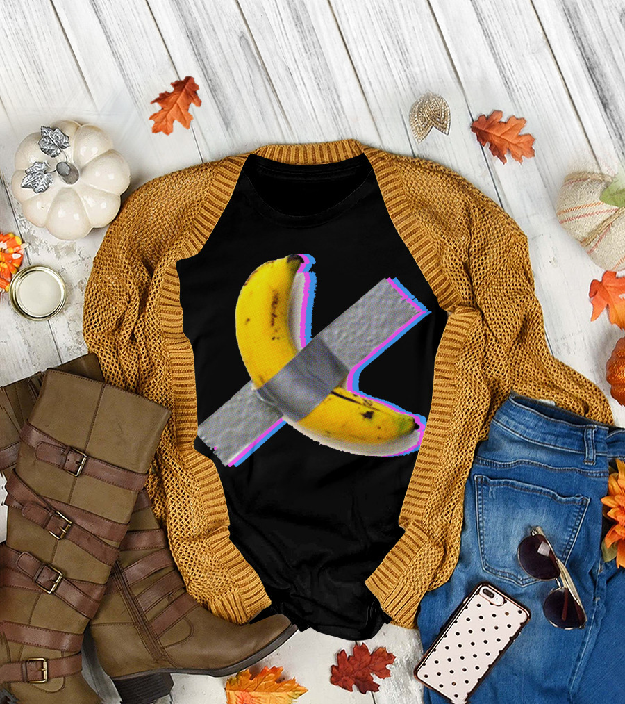 Banana Duct Tape Art Optical Illusion T-Shirt