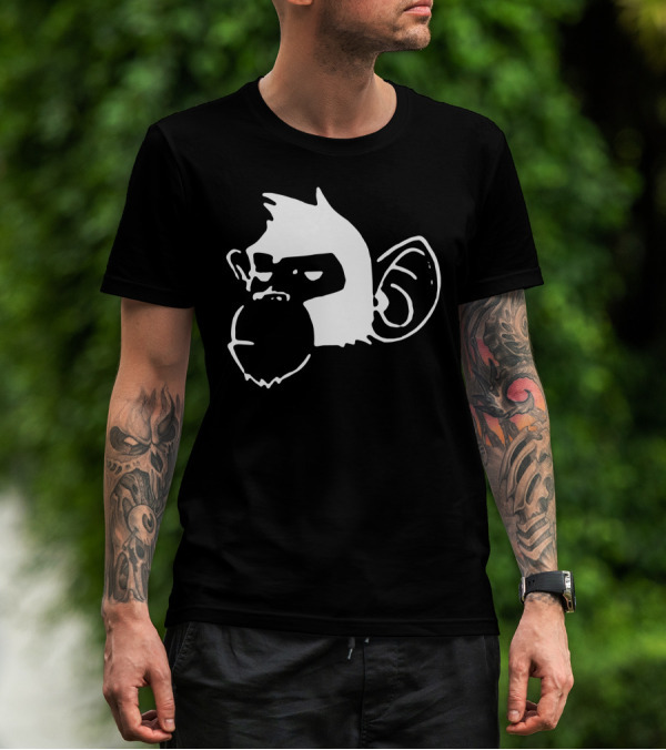Cheeky Chimp Silhouette With Playful Expression T-Shirt
