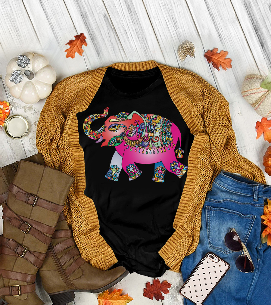 Colorful Ornate Elephant 3223522 T-Shirt