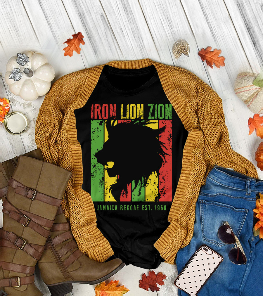 IRON LION ZION JAMAICA REGGAE EST. 1968 T-Shirt