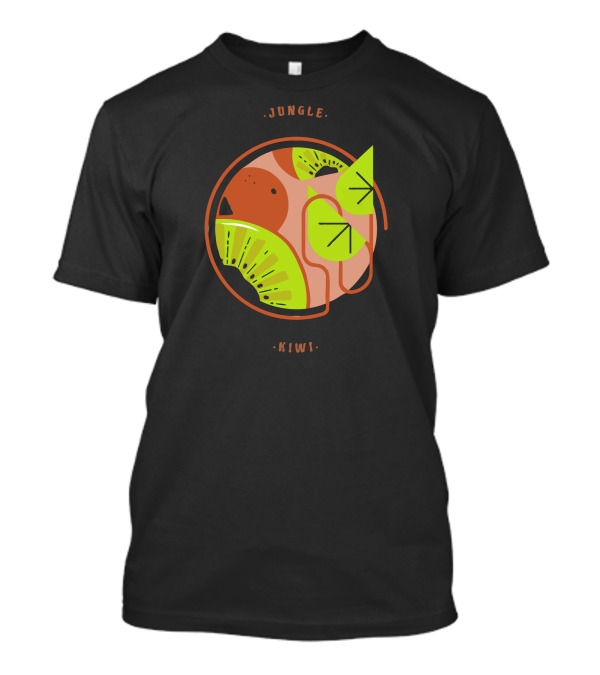 JUNGLE Kiwi Fruit Slice With Abstract Jungle Elements T-Shirt