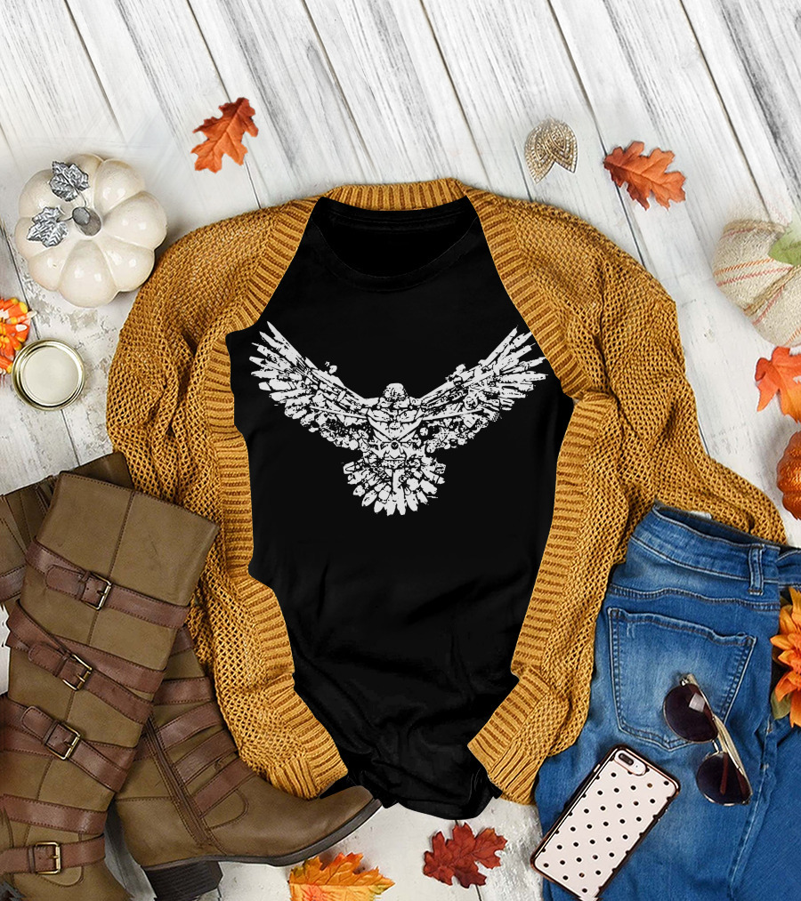 Air Force Aircraft and Bomb Collage Winged T-Shirt