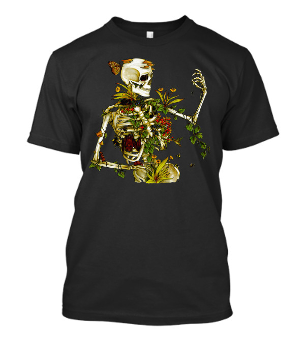 Bones And Botany Skeleton With Flowers And Vines T-Shirt
