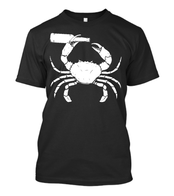 Crabs Sea Creature Crab Holding A Bottle T-Shirt