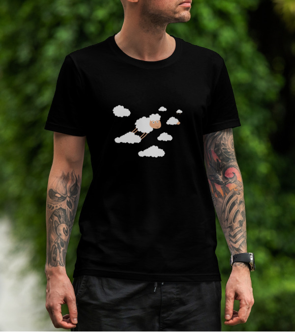 Cute Sheep Cloud Floating With Fluffy Clouds T-Shirt