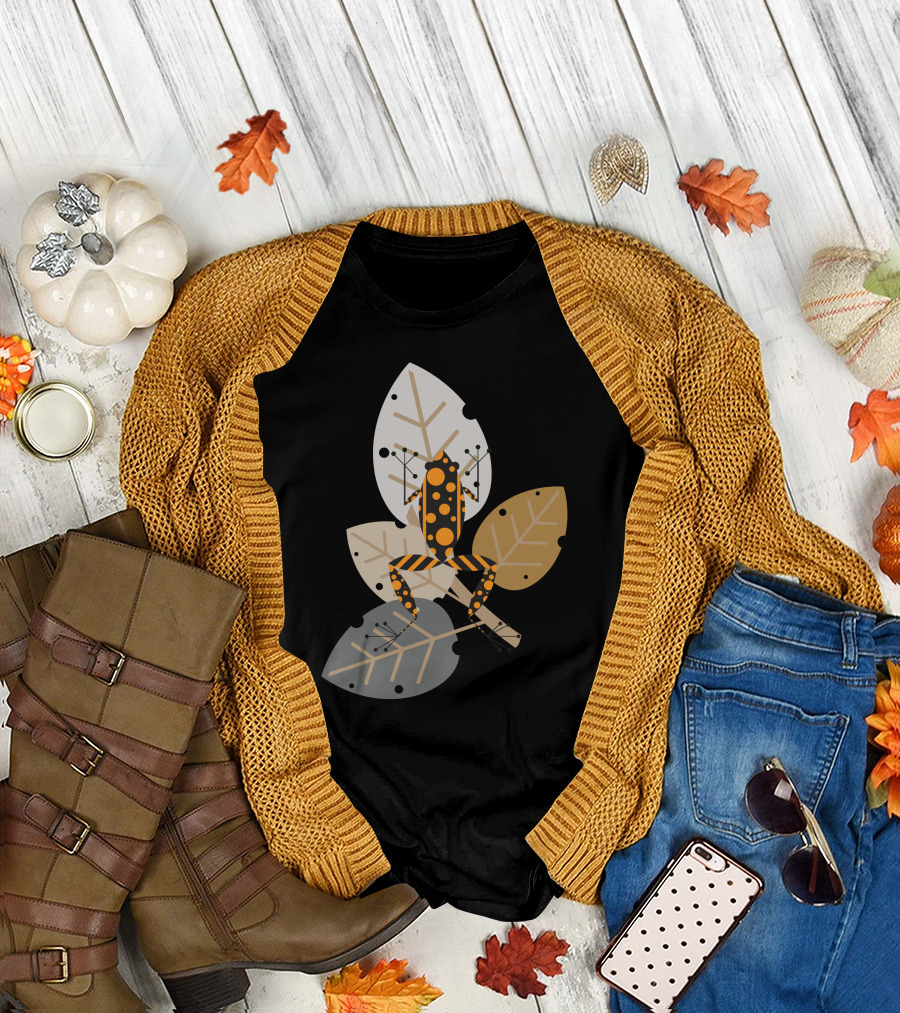 Flower Frog with Colorful Leaves T-Shirt