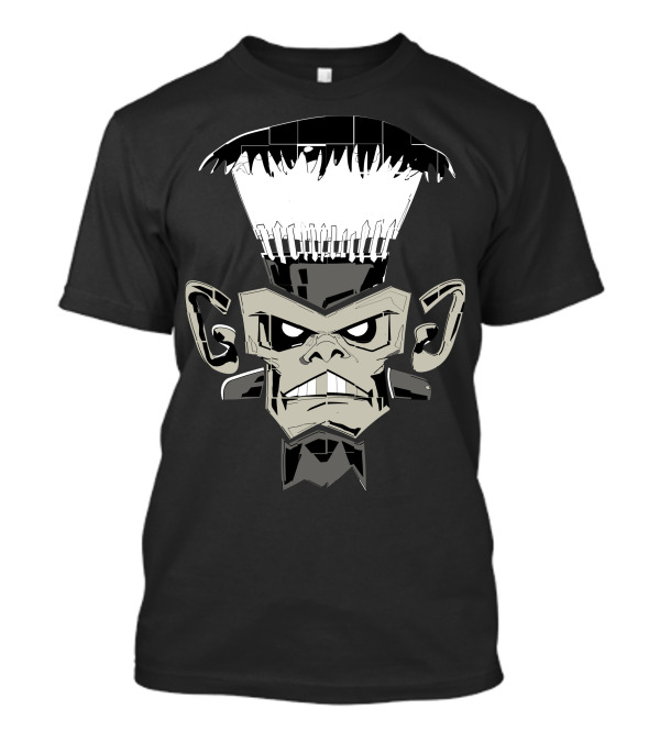 Frankenstein Comics Iconic Cartoon Monster Face T-Shirt