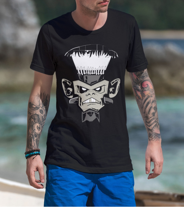 Frankenstein Comics Iconic Cartoon Monster Face T-Shirt