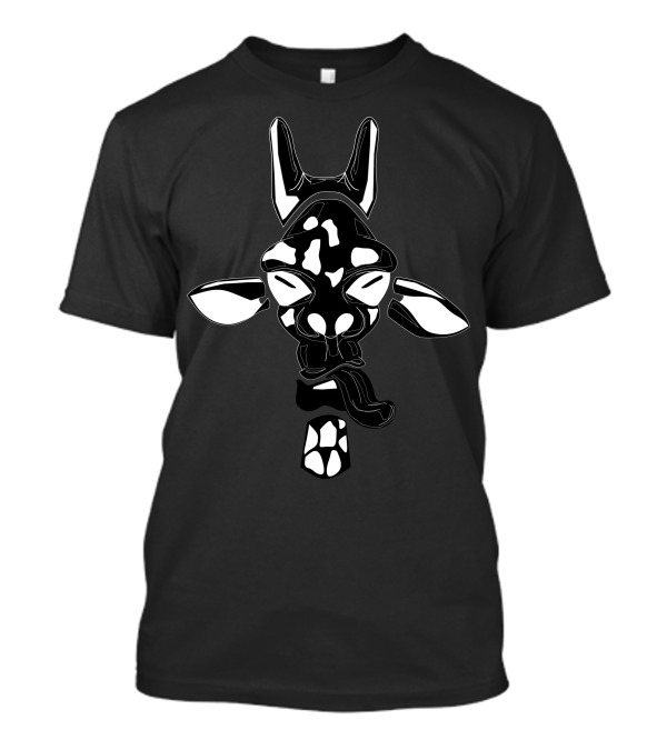 Giraffe Vector Black And White Abstract T-Shirt