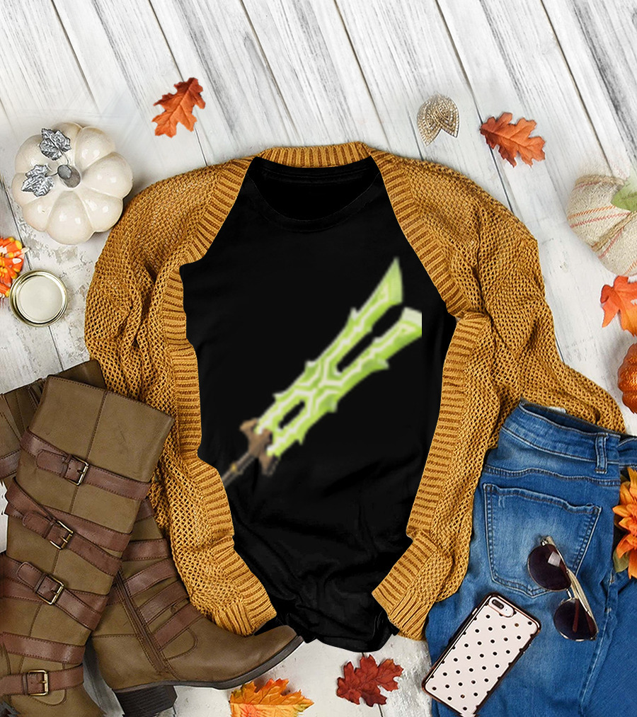 Great Thunderblade Glowing Sword Design Legend Gaming Weapon T-Shirt