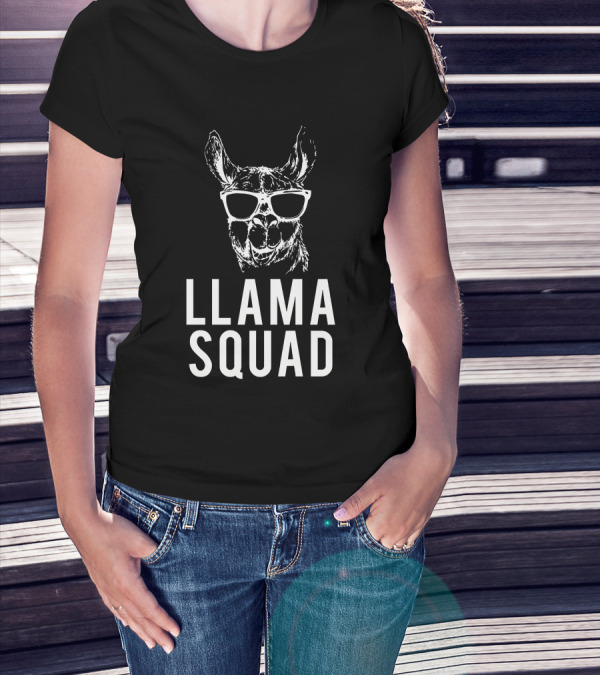 Llama Squad Cool Sunglasses T-Shirt