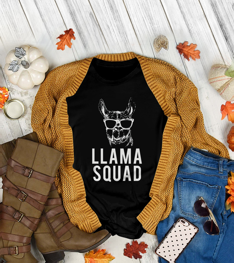 Llama Squad Cool Sunglasses T-Shirt
