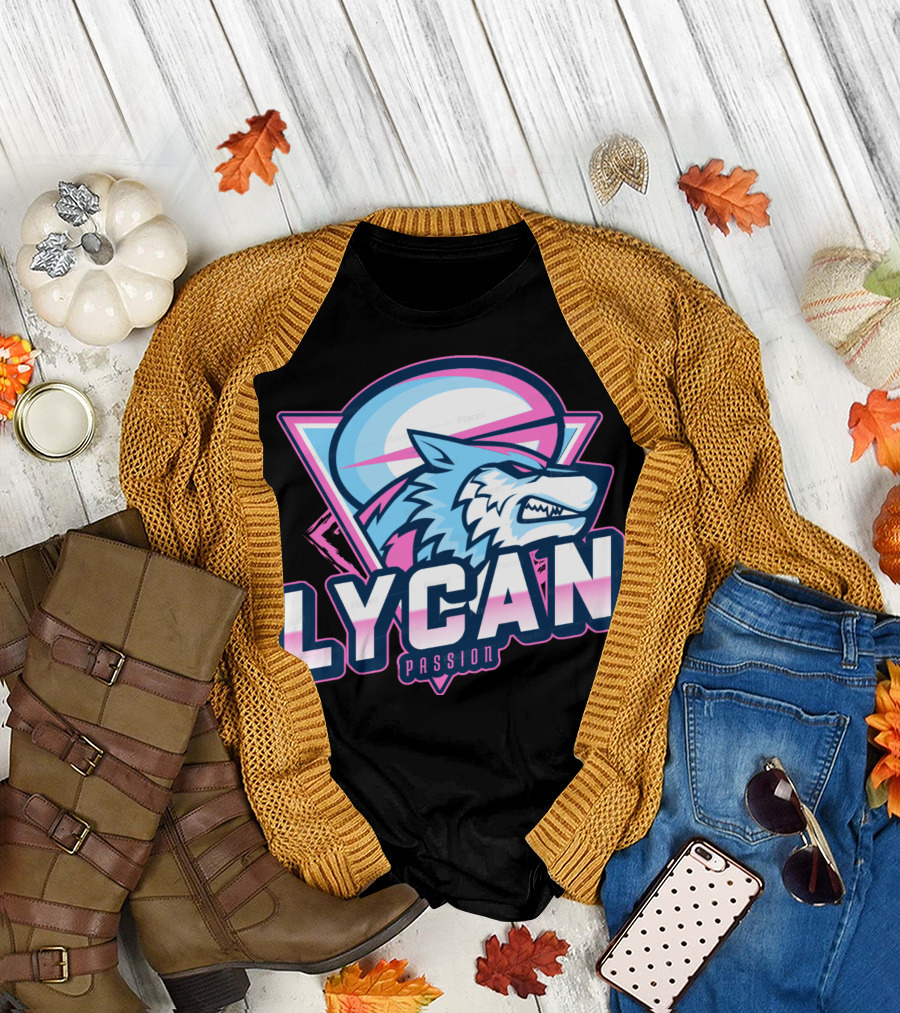 Lycan Passion Neon Wolf Triangle Emblem T-Shirt