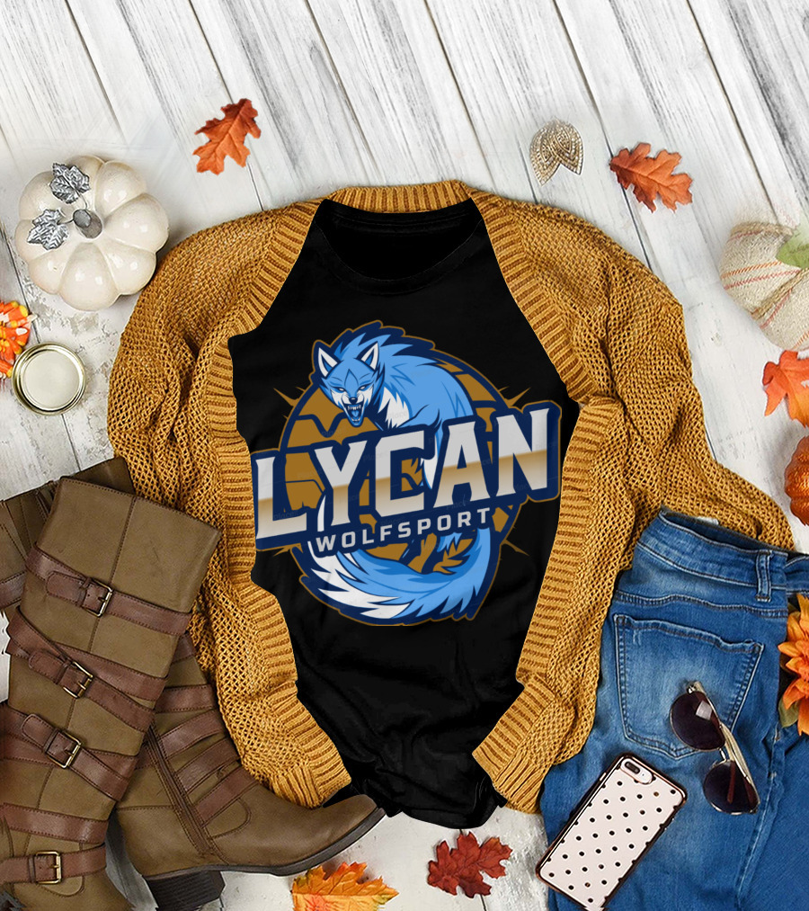 Lycan Wolfsport Blue Wolf Emblem T-Shirt