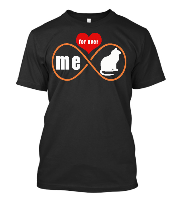 Me And My Cat Forever Infinity Symbol With Red Heart T-Shirt