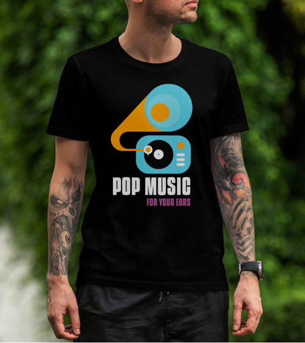 Pop Music For Your Ears Turntable Retro Vibes T-Shirt