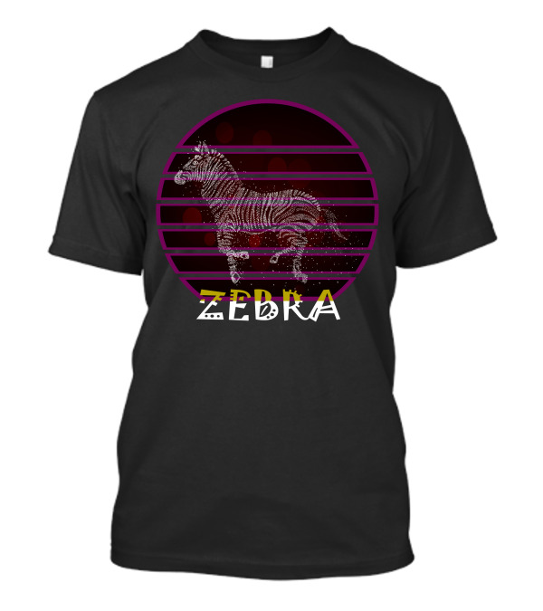 Zebra Retro Striped Vintage Circle T-Shirt