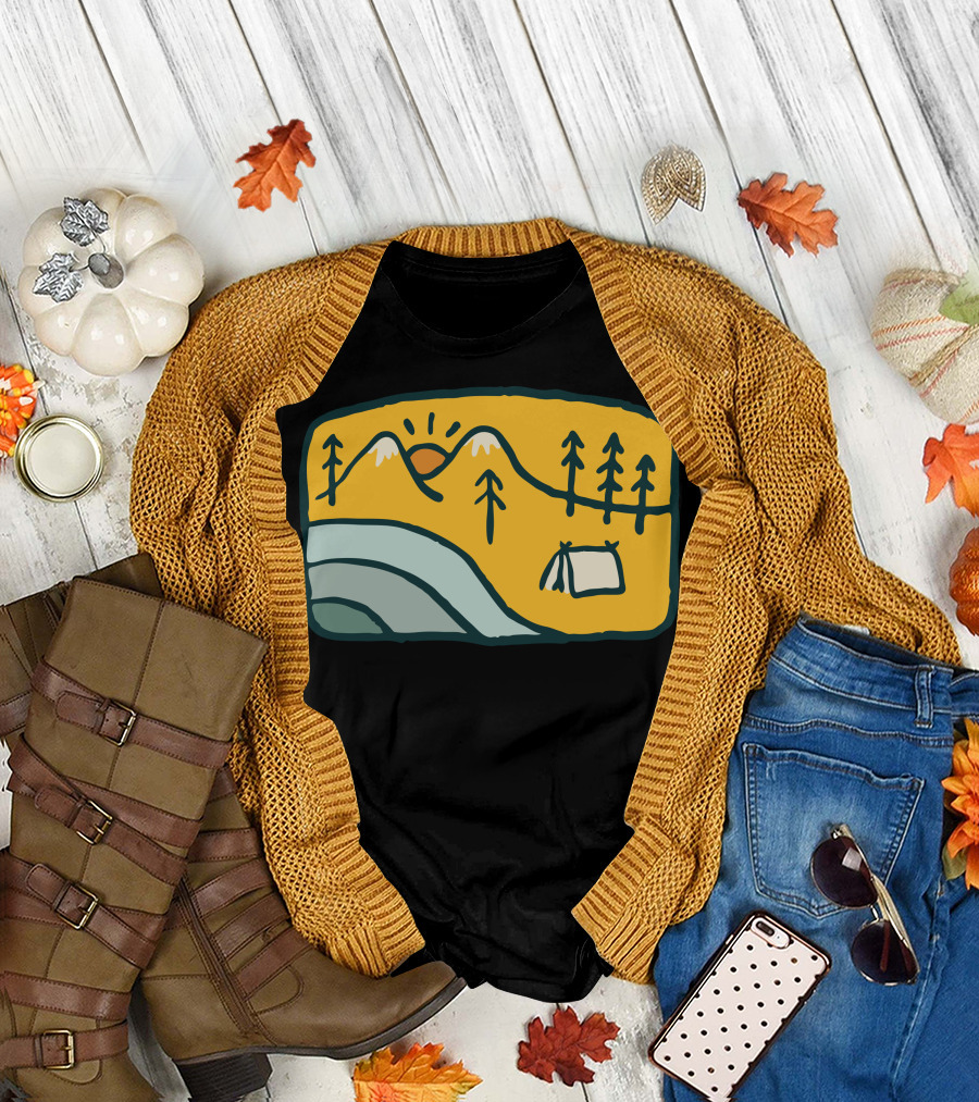 Sweet Home Mountain Sunset Camping Adventure T-Shirt
