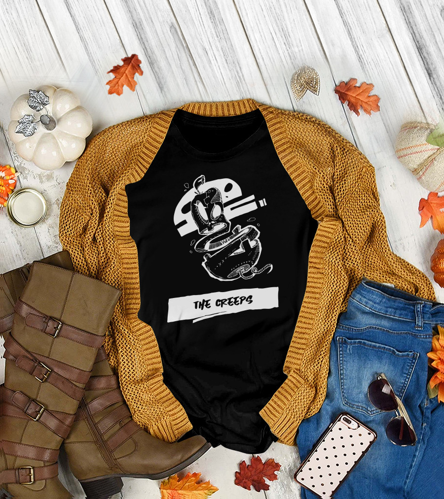 The Creeps Sketchy Floating Creature with Abstract Mask T-Shirt